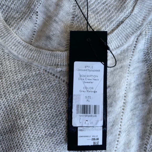 NWT $295 Veronica Beard Elina Crew Neck Sweater XL in Grey Melange - Picture 10 of 12